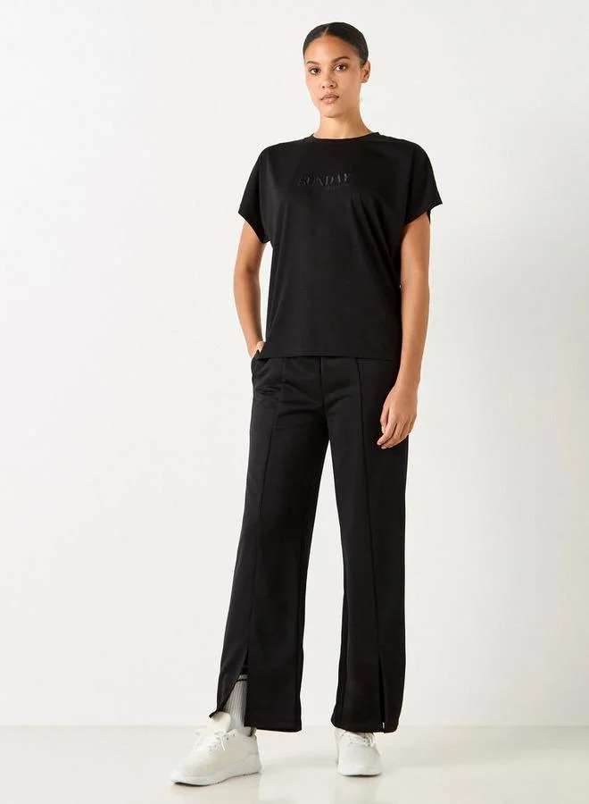 ADOT by Splash Embroidered T-shirt with Crew Neck and Short Sleeves