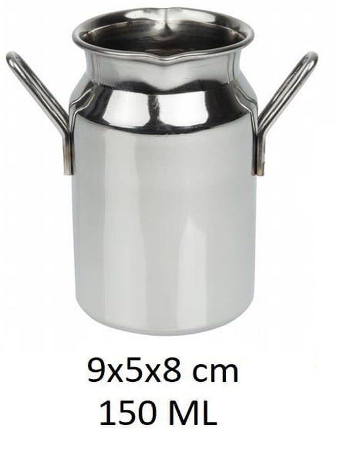 Dynore Mini Stainless Steel Milk Churn Can - Traditional Milk Storage Container with Handles | Vintage-Style Metal Pot for Kitchen Decor, Gifting, and Functional Use (Food-Grade Steel)- Set of 1 Pcs - Image 4
