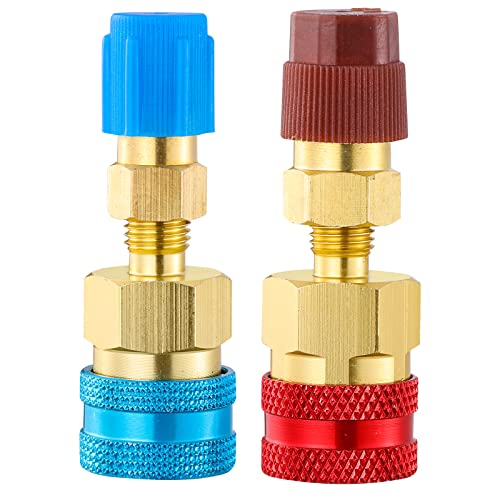 Tigbear R1234yf Quick Couplers Kit R1234YF to R134A Quick Coupler Adapter HighLow Side Quick Coupler R1234YF AC Charging Hose Adapter Fitting Connector for Car Conditioner AC Charging - Image 1