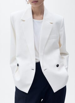 MANGO Contrast Double-Breasted Blazer  - Image 3