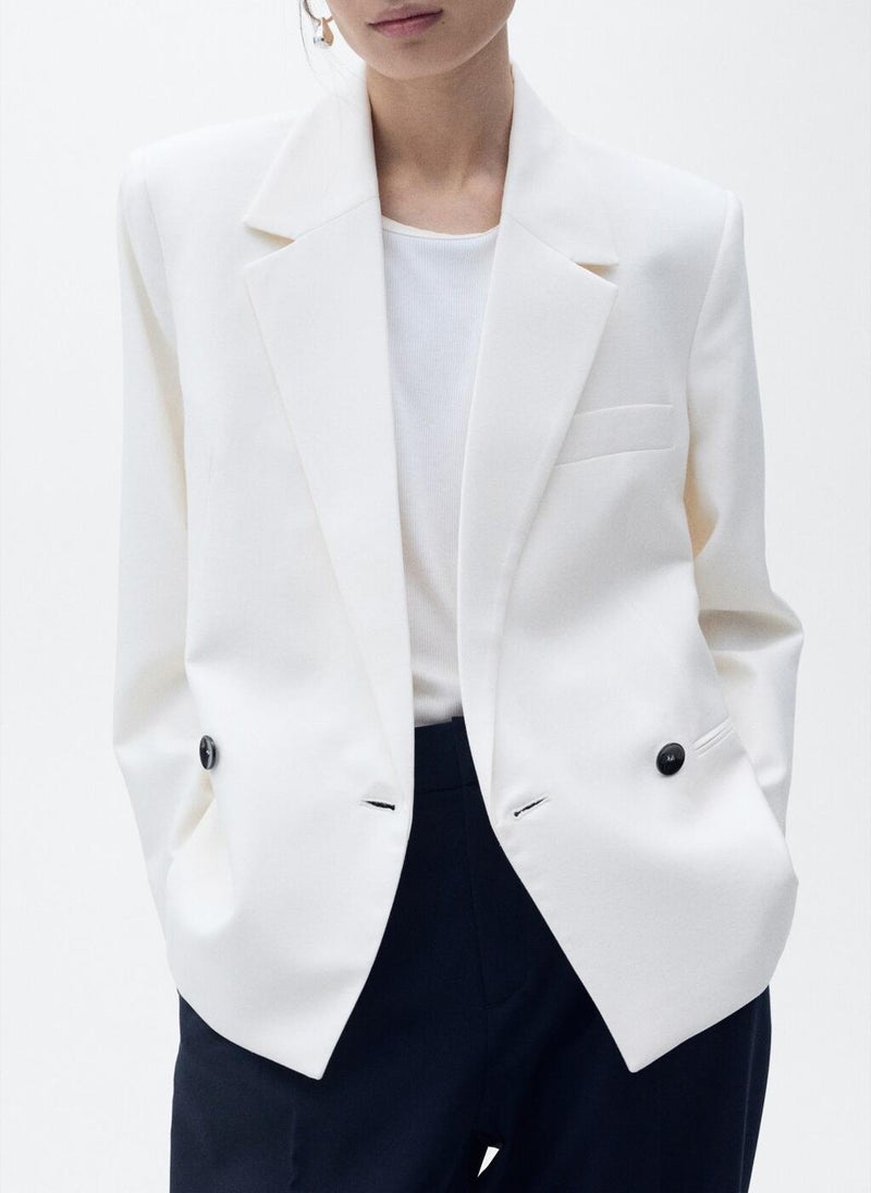 MANGO - Contrast Double-Breasted Blazer - Image 1