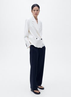 MANGO Contrast Double-Breasted Blazer  - Image 4