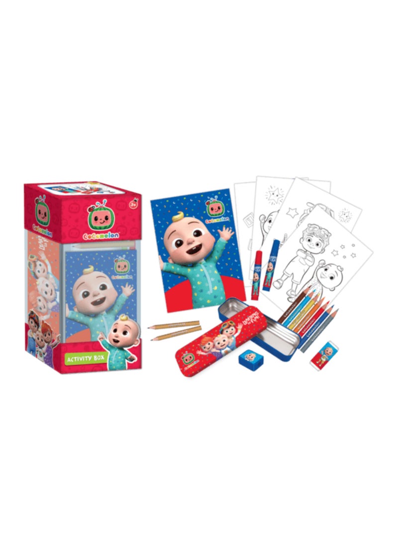 Cocomelon First Kid Cocomelon Kids Activity Box with Metal Pencil Case Multicolor FK-COC-2204 - Image 1