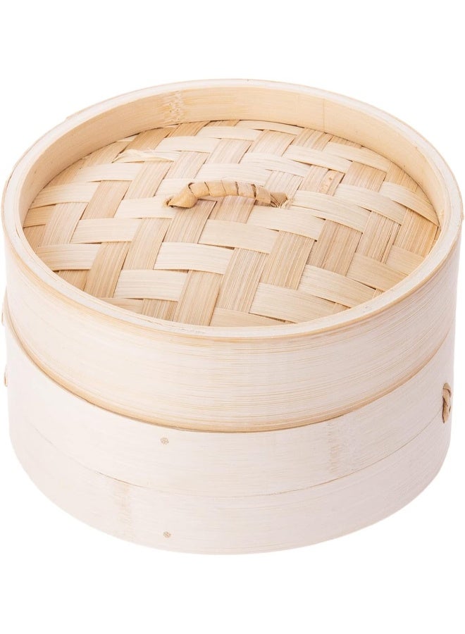 AKDC Round Steamer 15Cm X 15Cm X 9Cm Bamboo Brown - Image 1