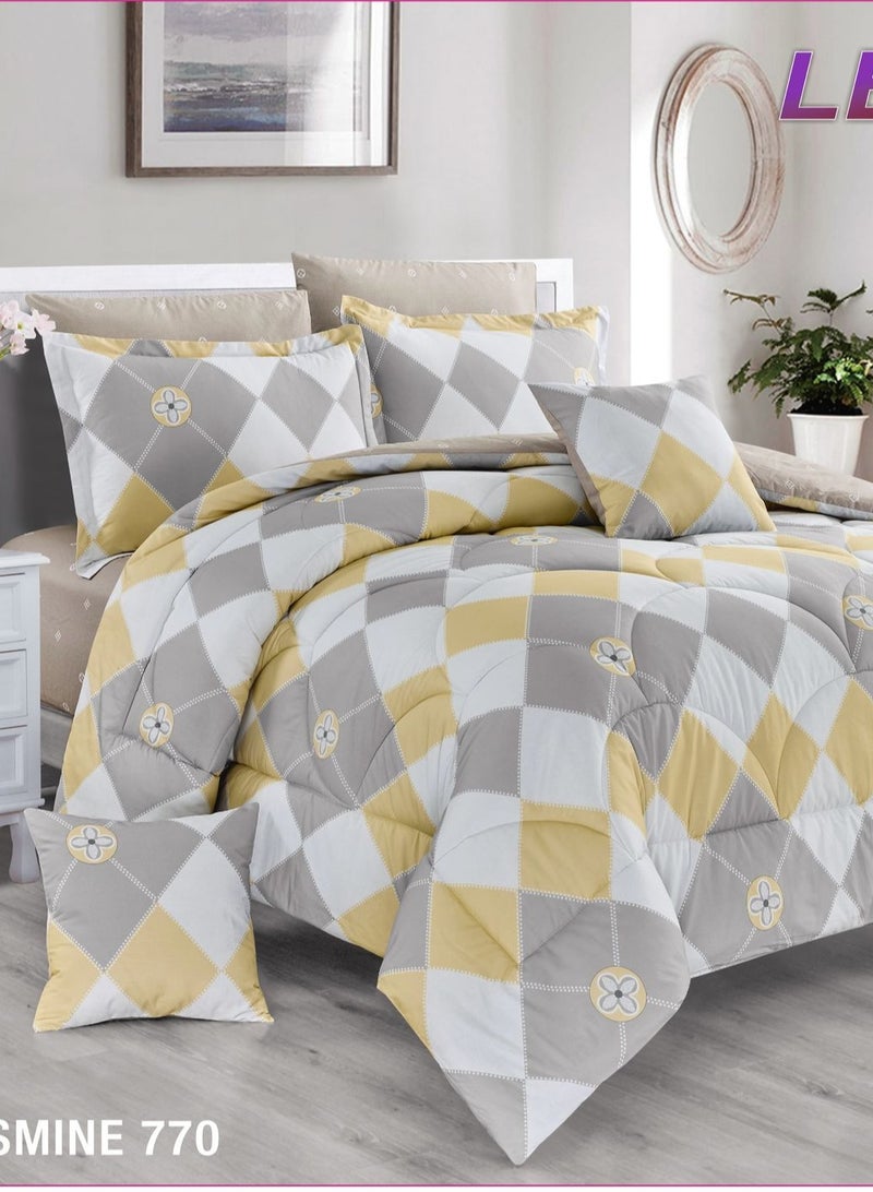 Leon Double Bedspread Set 8 Pieces 100% Cotton Floral 770