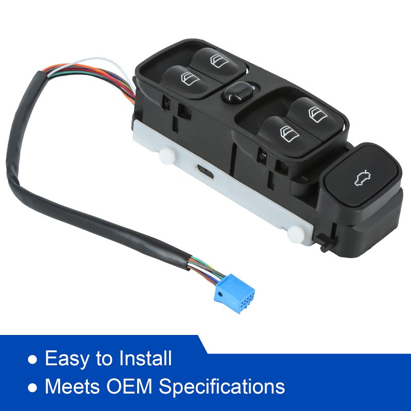 MOJTBE Power Window Master Switch Compatible with 2001-2005 Mercedes Benz C240 C320 2003-2007 C230 2006 2007 C280 C350 02-04 C32 AMG 05-06 C55 AMG Replace OE# 2038200110 Driver Side - Image 3