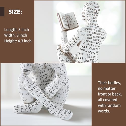 GRAPMKTG Home Decor Pulp Reading Women Thinker Statue Aesthetic Sculpture Room Decor Modern Abstract Decoration on Shelf Table Desk for Living Room Office Bedroom A - Image 3