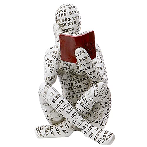 GRAPMKTG Home Decor Pulp Reading Women Thinker Statue Aesthetic Sculpture Room Decor Modern Abstract Decoration on Shelf Table Desk for Living Room Office Bedroom A - Image 1