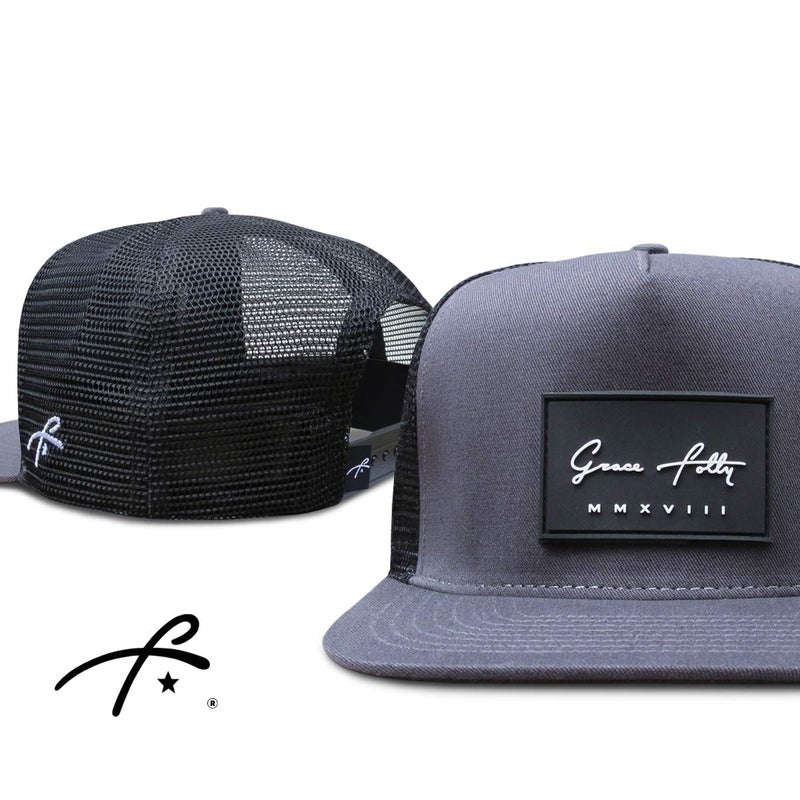 Grace Folly Trucker Hat for Men & Women. Snapback Mesh Caps (US, Alpha, One Size, One Size, Charcoal Gray) - Image 2