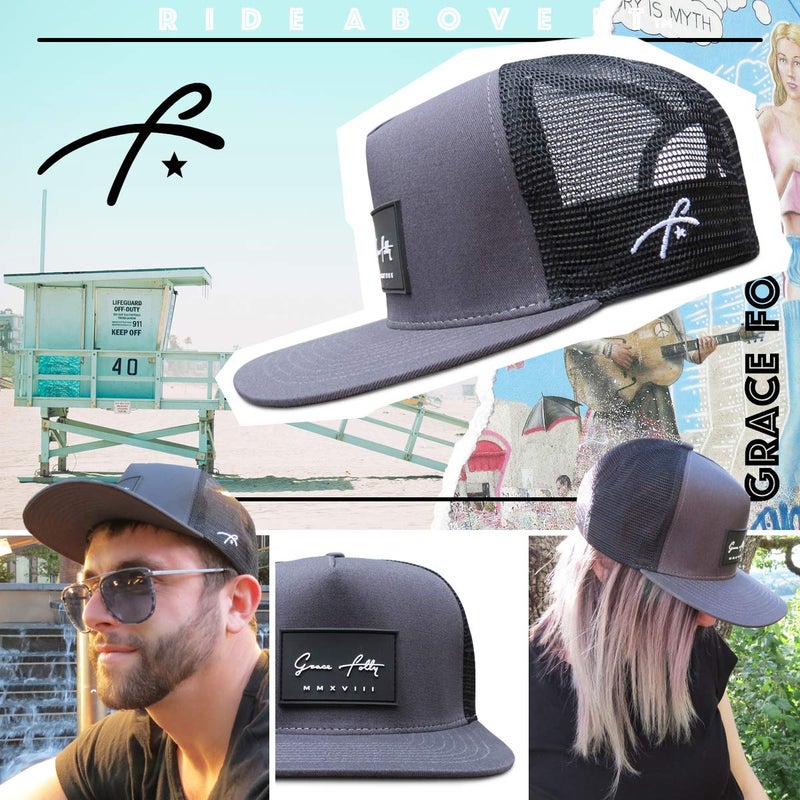 Grace Folly Trucker Hat for Men & Women. Snapback Mesh Caps (US, Alpha, One Size, One Size, Charcoal Gray) - Image 5