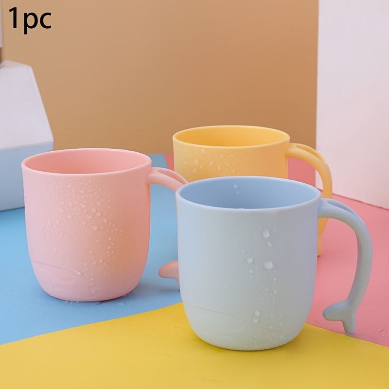 Pink 1pc كوب غسول الفم على شكل دلفين لطيف، تصميم كرتوني إبداعي، مقاوم للسقوط، هدية للمنزل والحمام. - Image 1