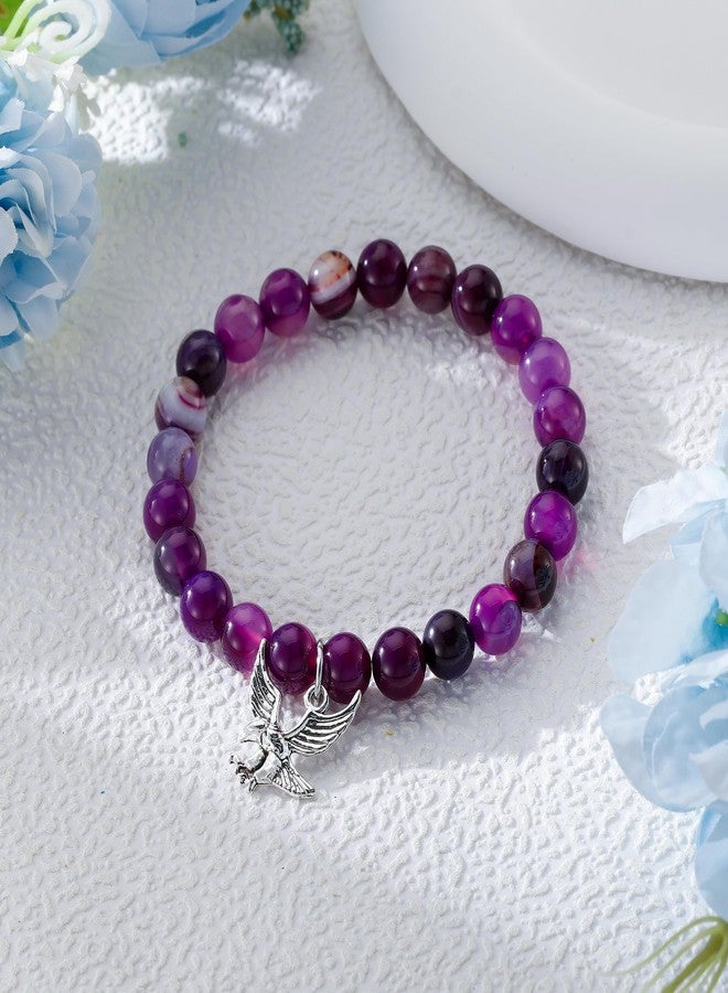 Fullrainbow Eagle Scout Gifts Eagles BraceletEagles Jewelry Inspirational Gifts (Purple Eagle Bracelet) - Image 3
