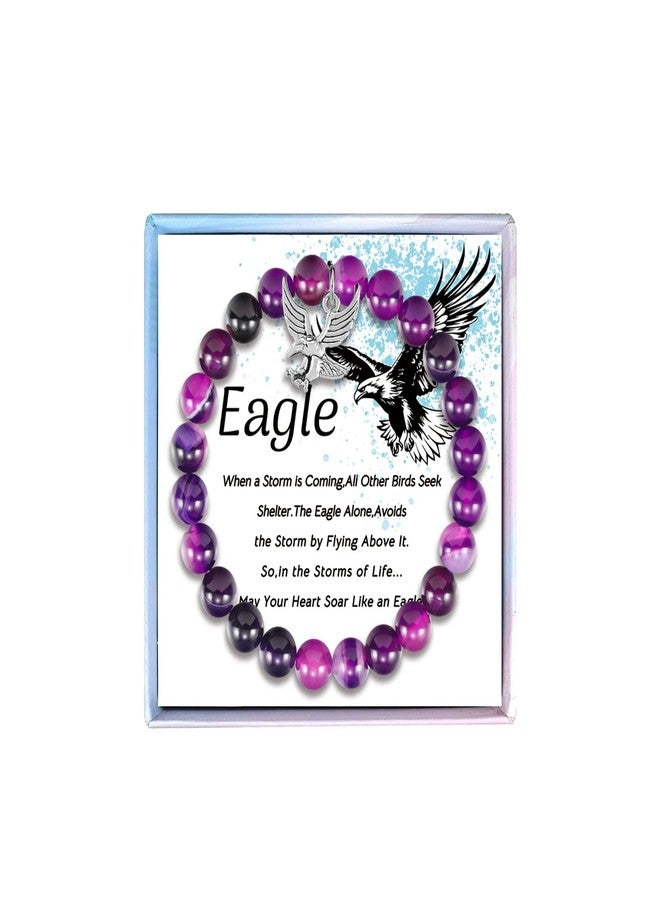 Fullrainbow Eagle Scout Gifts Eagles BraceletEagles Jewelry Inspirational Gifts (Purple Eagle Bracelet) - Image 1
