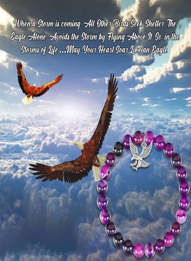 Fullrainbow Eagle Scout Gifts Eagles BraceletEagles Jewelry Inspirational Gifts (Purple Eagle Bracelet) - Image 2