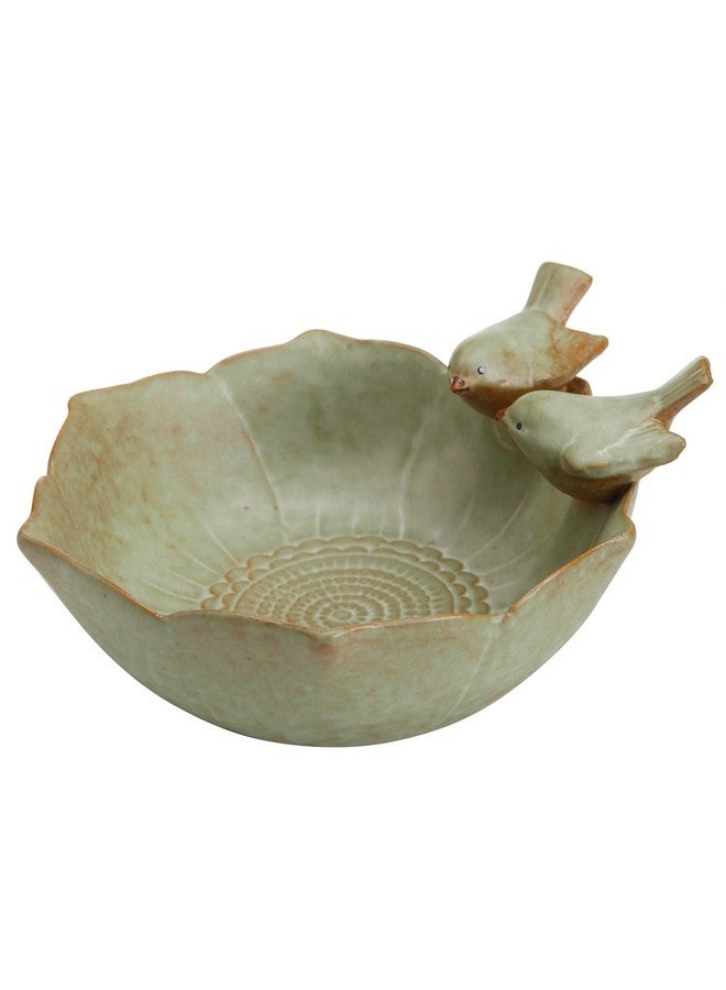 MyGift Decorative 2 Birds Garden Design Ceramic Green Serving Bowl/Jewelry Tray/Candy & Nut Dish - Image 2