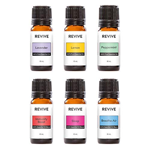 REVIVEEO Aromatherapy Kits by Revive Essential Oils - 100% Pure Therapeutic Grade, Diffuser, Massage, Aromatherapy (Basics Kit) - Image 1