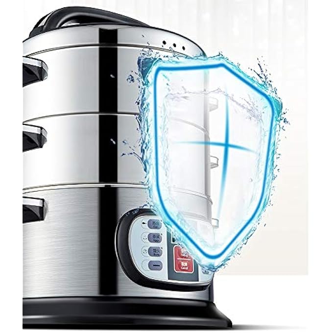 جهاز بخار الطعام الكهربائي ثلاثي الطبقات المصنوع من الفولاذ المقاوم للصدأ، جهاز بخار كهربائي، جهاز بخار الطعام الكهربائي المنزلي - Image 3