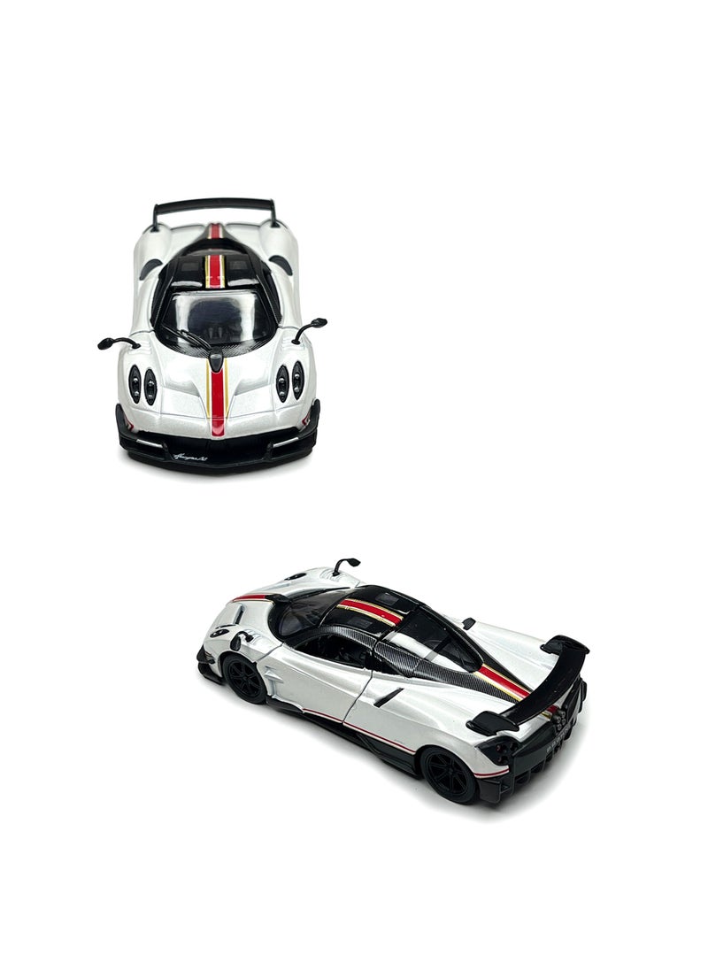 Kinsmart 1:38 Scale Door Openable Pull Back Action 2016 Pagani Huayra BC with Printing Diecast Alloy Metal Car  - Image 2