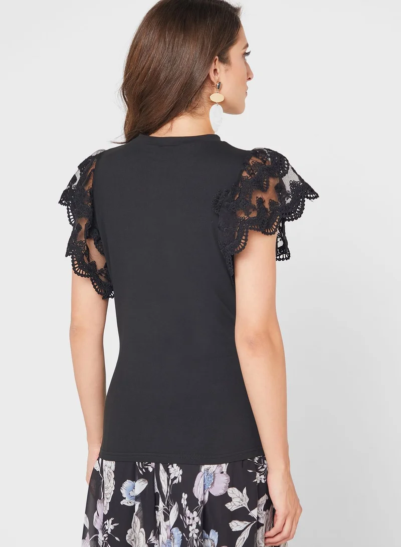 ELLA Lace Sleeves Top