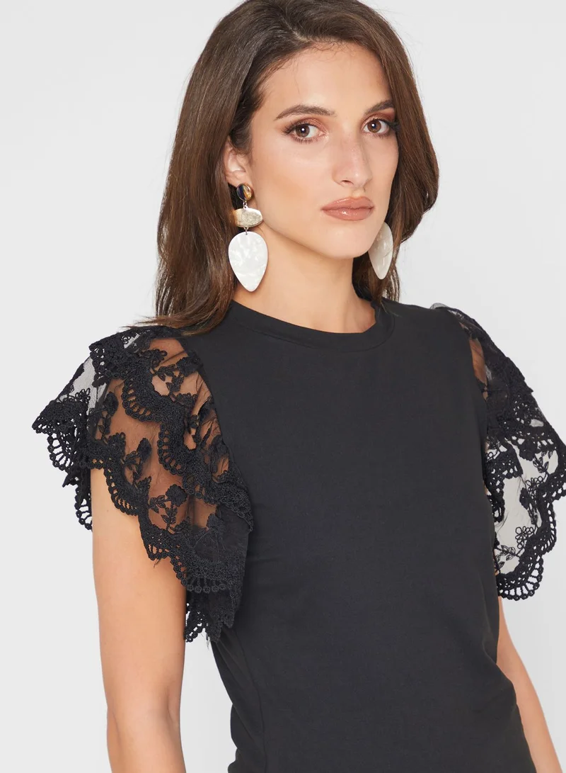 ELLA Lace Sleeves Top