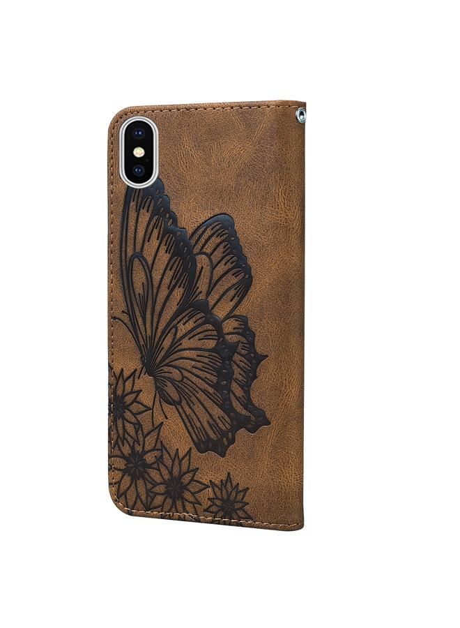 erorex Case For iPhone X / XS Retro Skin Feel Butterflies Embossing Horizontal Flip Leather Case with Holder & Card Slots & Wallet - Image 3