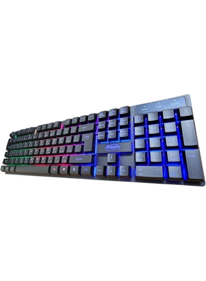 RGB Gaming Keyboard with USB – Full-Size Layout with Numpad and Multi-Color Backlight, Comfortable for Gaming & Office Use - Image 1