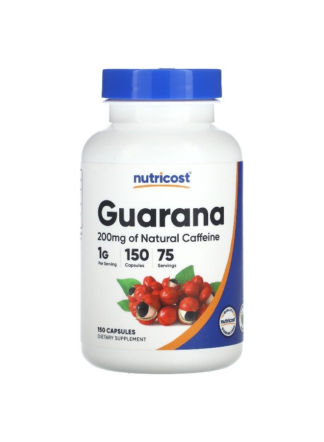 Nutricost Nutricost, Guarana, 1,000 mg, 150 Capsules (500 mg per Capsule)  - Image 1