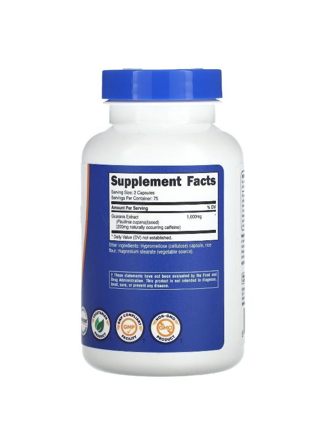 Nutricost Nutricost, Guarana, 1,000 mg, 150 Capsules (500 mg per Capsule)  - Image 2