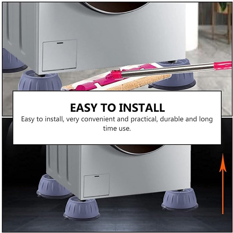 KBS Washing Machine Anti Vibration Stand with Suction Cup Kitchen Accessories Items Refrigerator Furniture Riser Leg Pad(4 Piece). (Round Washing Machine Pad) - Image 4