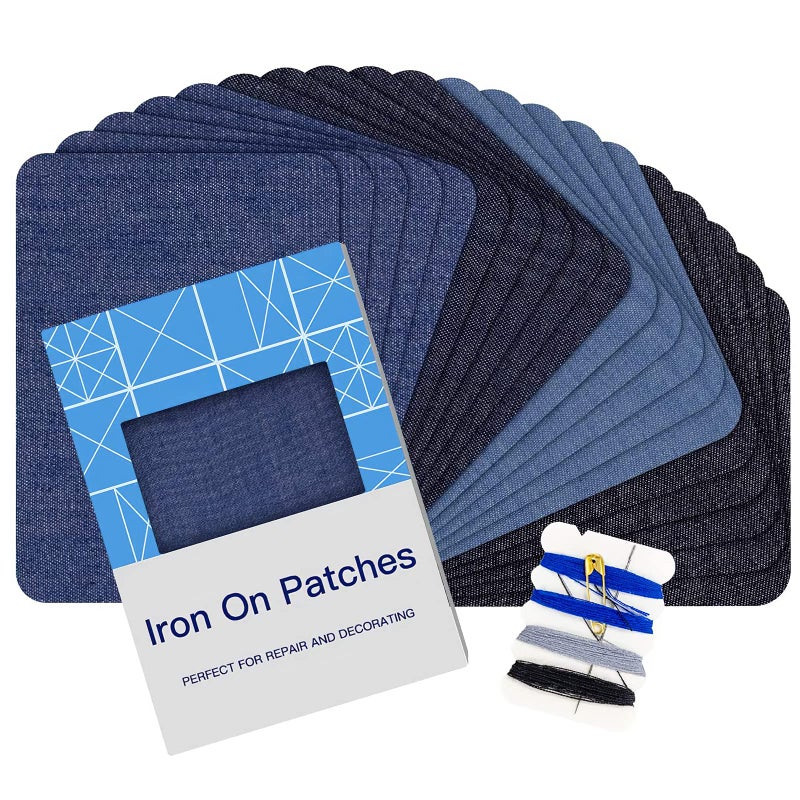 HTVRONT Iron on Patches for Clothes 20PCS Iron on Patches for Jeans 3 by 414 4 Shades of Cotton Denim Clothing Repair and Decoration Kit for DIY Repair Crafting Embellishment
