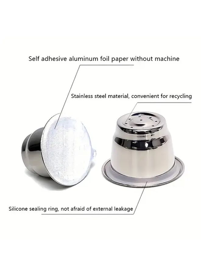 6 Pieces Stainless Steel Coffee Filter Cups With 200 Aluminum Foil Sealing Sheets - Image 2