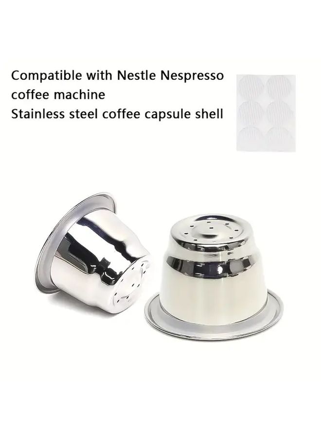 6 Pieces Stainless Steel Coffee Filter Cups With 200 Aluminum Foil Sealing Sheets - Image 3