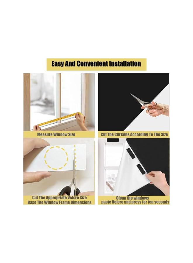 The Bros Portable Blackout Curtains 1.45mX3m,100% Blackout Blinds for Windows, No Need for Drilling, Portable Window Curtains,Fits Any Size Shape, Temporary Blackout Blinds for Bedroom (1) - Image 4