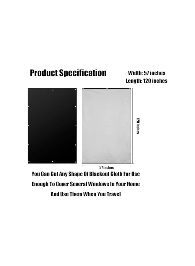 The Bros Portable Blackout Curtains 1.45mX3m,100% Blackout Blinds for Windows, No Need for Drilling, Portable Window Curtains,Fits Any Size Shape, Temporary Blackout Blinds for Bedroom (1) - Image 2