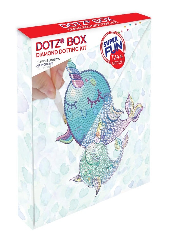 DIAMOND DOTZ Dotz Box, Narwhal Dreams, Diamond Painting Kit for Adults, 8.7''x8.7'' - Image 1