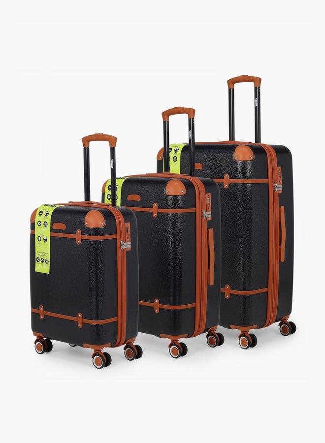 Wave 3-Piece Hardcase Luggage Trolley Set With Lock - Image 1