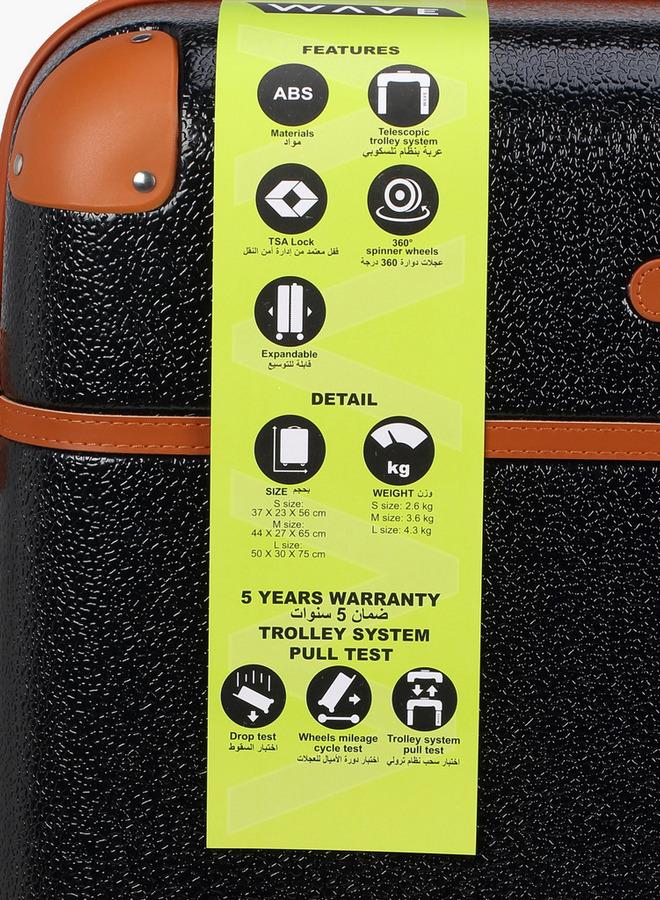 Wave 3-Piece Hardcase Luggage Trolley Set With Lock - Image 5