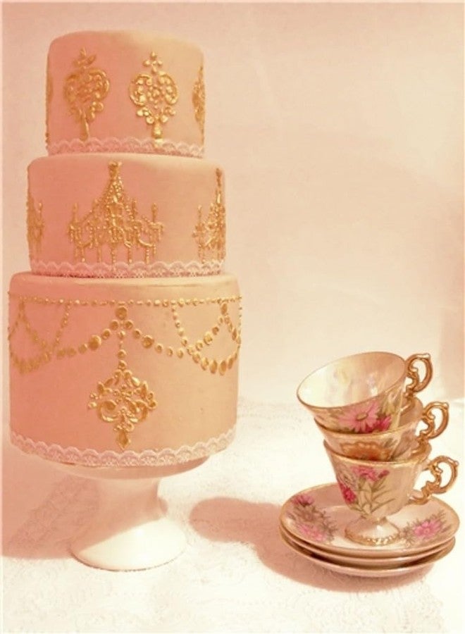 Designer Stencils Chandelier Stencil Set Cake and Cookie Stencils, Beige/Semi-Transparent, 2.5", 3.5", 5" - Image 5