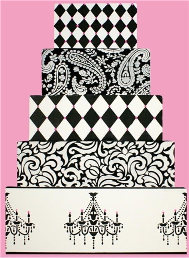 Designer Stencils Chandelier Stencil Set Cake and Cookie Stencils, Beige/Semi-Transparent, 2.5", 3.5", 5" - Image 4
