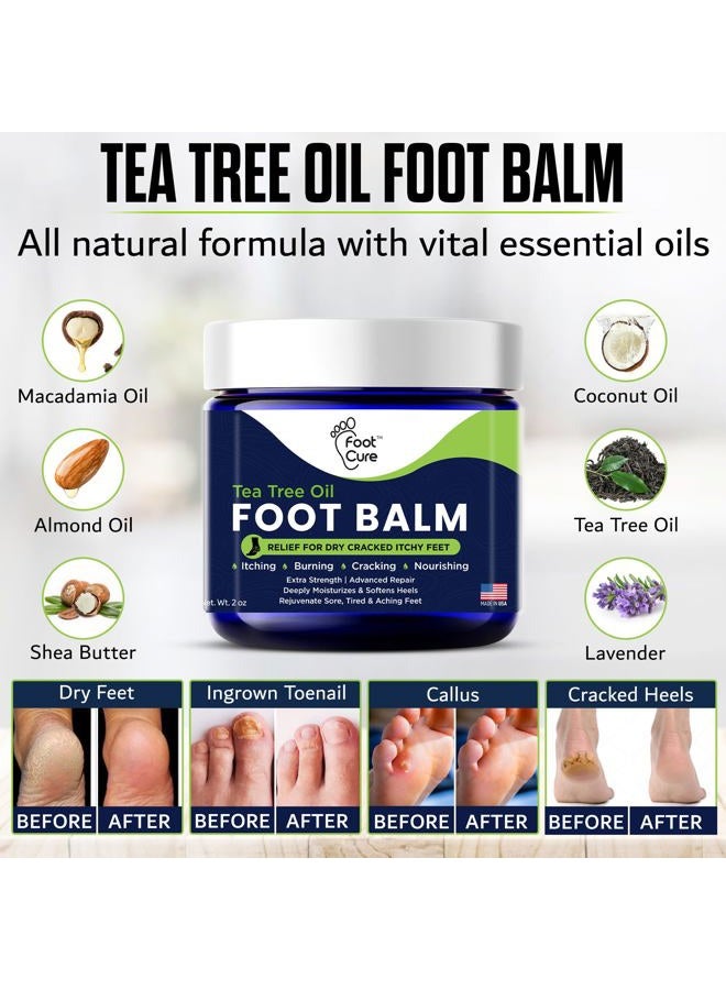 Foot Cure Antifungal Cream - For Itchy Feet and Skin Fungus Relief - Extra Strength Treatment for Athlete's Foot, Ringworm, and Jock Itch. Moisturizer for Dry Cracked Feet infused with Tea Tree Oil Made in USA - Image 3
