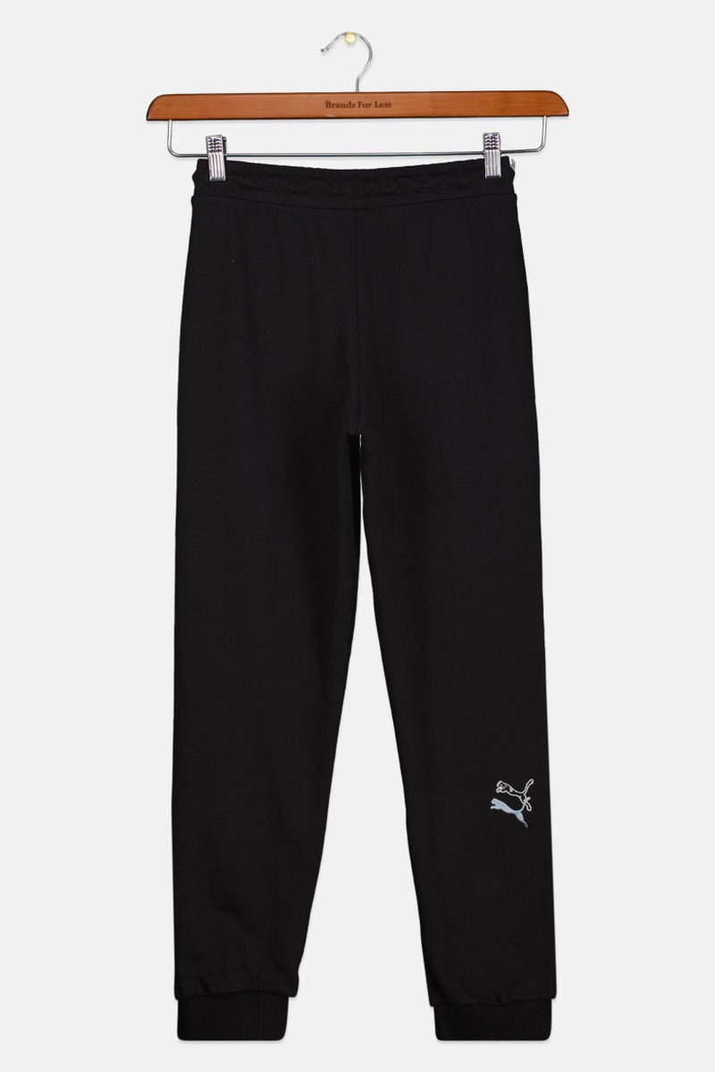 PUMA Kids Boys Sportswear Fit Brand Logo Outdoor Sweatpants, Black - Image 2