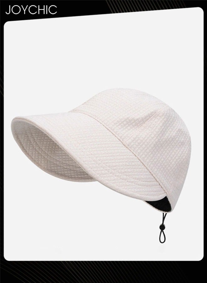 Joychic قبعة دلو متعددة الاستخدامات للربيع والصيف والخريف للنساء للحماية من الشمس في الهواء الطلق قبعة مدببة قابلة للتعديل وقبعة وافل قابلة للطي للسيدات والفتيات باللون الأبيض - Image 3