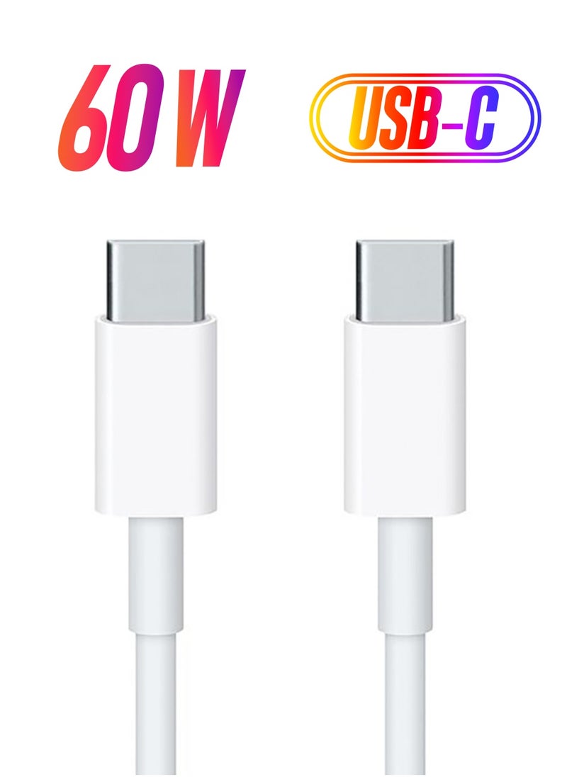 Theodor USB-C To USB-C Fast Charging And Data Syncing Cable - USB C-C Fast Charger Cord (2-Meter)-White  - Image 1