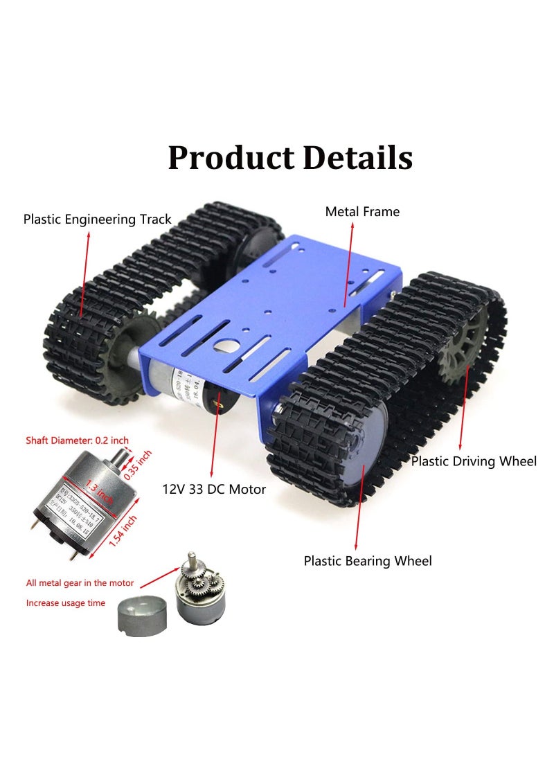Y&D - Geek DIY Tracked Robot Chassis Smart Tank Car Kit with 2Pcs Motor, Remote Control Caterpillar Moving Robotic Platform Plastic Tracks for Arduino/Raspberry Pie/Microbit/Python/Steam - Image 1
