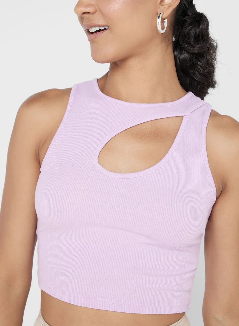 Ginger Cropped Cutout Vest