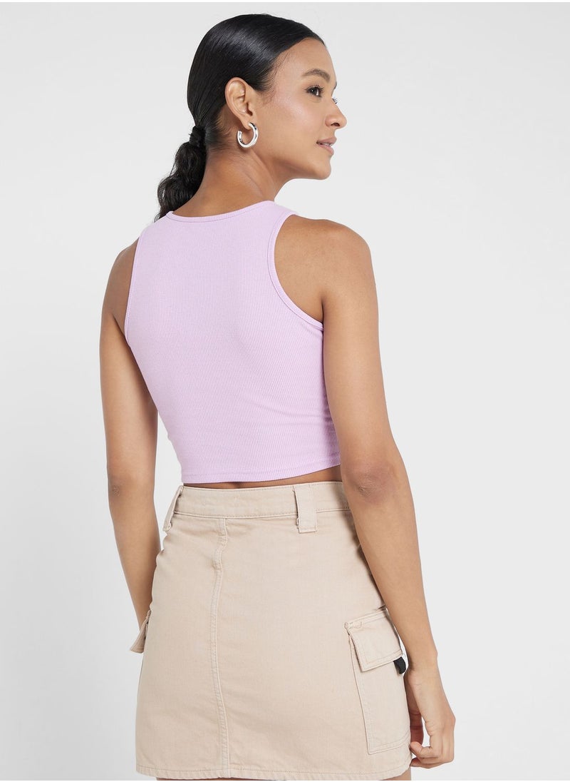 Ginger - Cropped Cutout Vest - Image 1