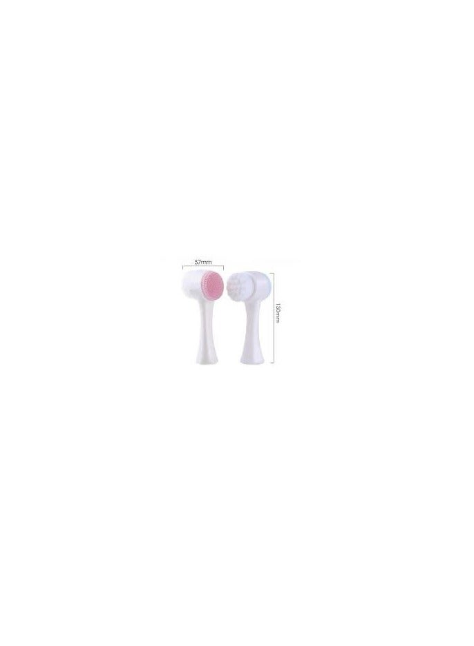 Generic Silicone Facial Cleansing Brush Double Side Facial Cleansing Brush Vibration Massage Facial Wash Skin Care Multi-Color DFBM9  - Image 2