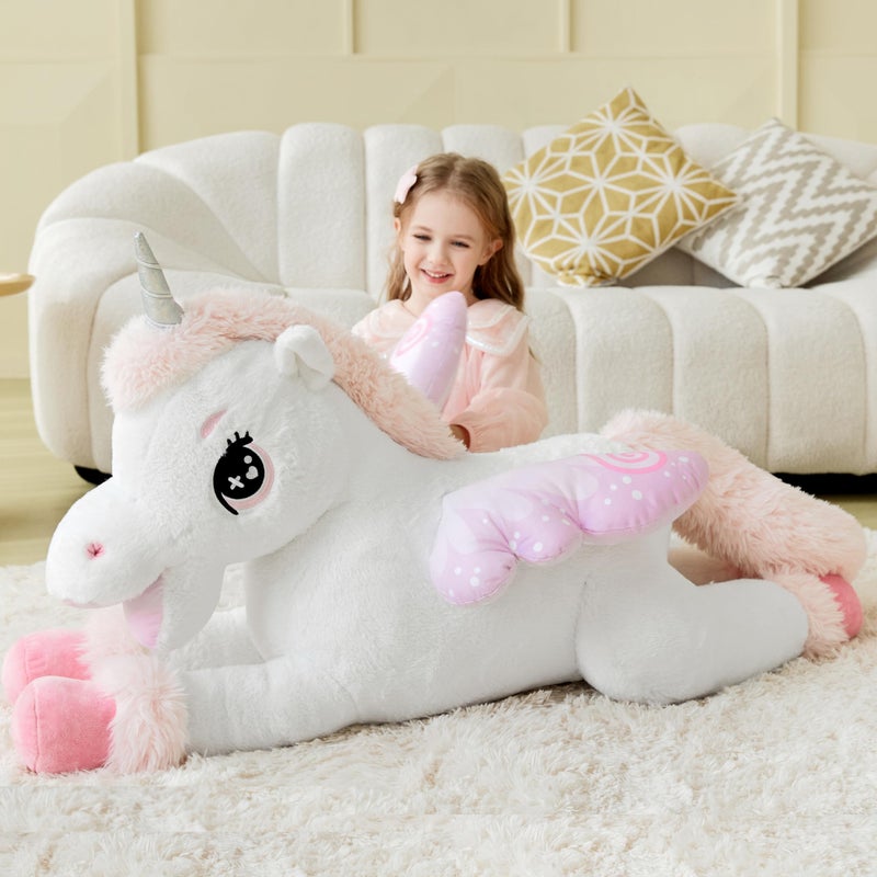 IKASA Giant Unicorn Stuffed Animal Plush Toy,Big Large Jumbo Soft Toys,43" Cute Huge Size Fluffy Plushy Fat Plushie,Gifts for Kids - Image 3