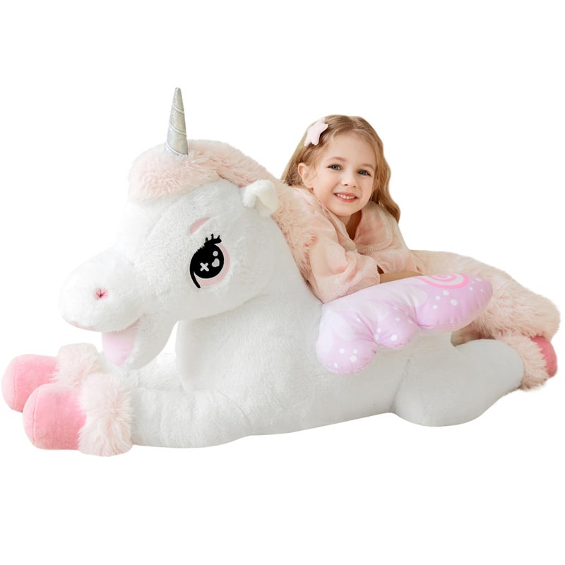 IKASA Giant Unicorn Stuffed Animal Plush Toy,Big Large Jumbo Soft Toys,43" Cute Huge Size Fluffy Plushy Fat Plushie,Gifts for Kids - Image 1