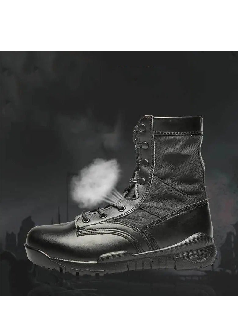 Anti-Slip 1-Pair Ultra Light Waterproof Fabric Breathable Combat Boots,Men's Outdoor Desert Boots Shoes,Mesh Light Military Fans Shoes,Size 43 Black  - Image 5